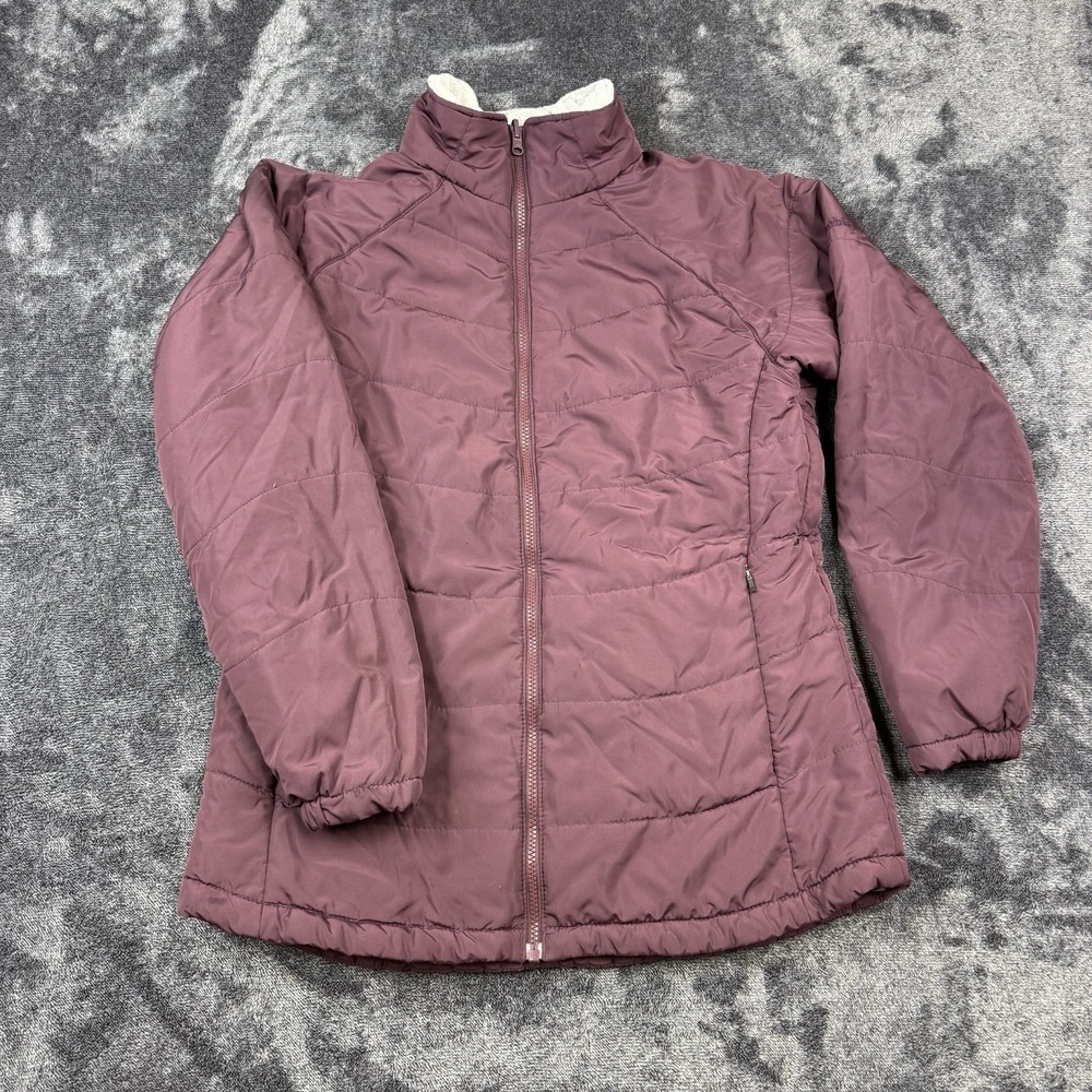 Columbia Vertex Quilted Interchange Core Puffer Jacket Women's L Maroon Full Zip